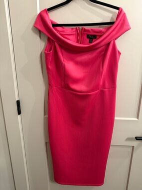 Thalia Sodi Hot Pink One-Shoulder Sheath Dress